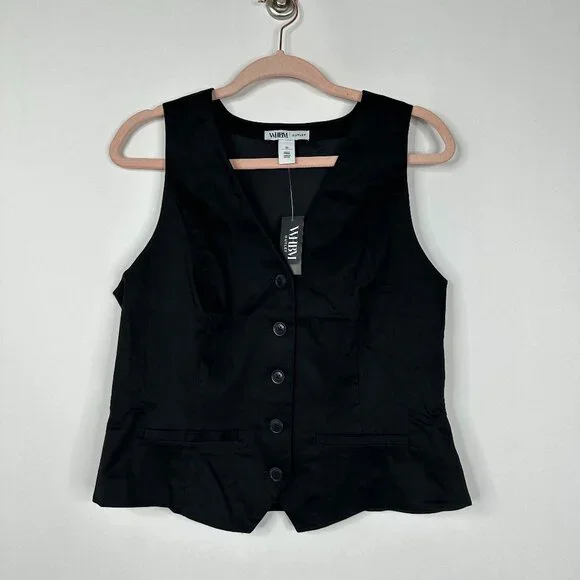 NWT White House Black Market Sleeveless Sateen Vest Black 14 #WHBM70 - Picture 2 of 8